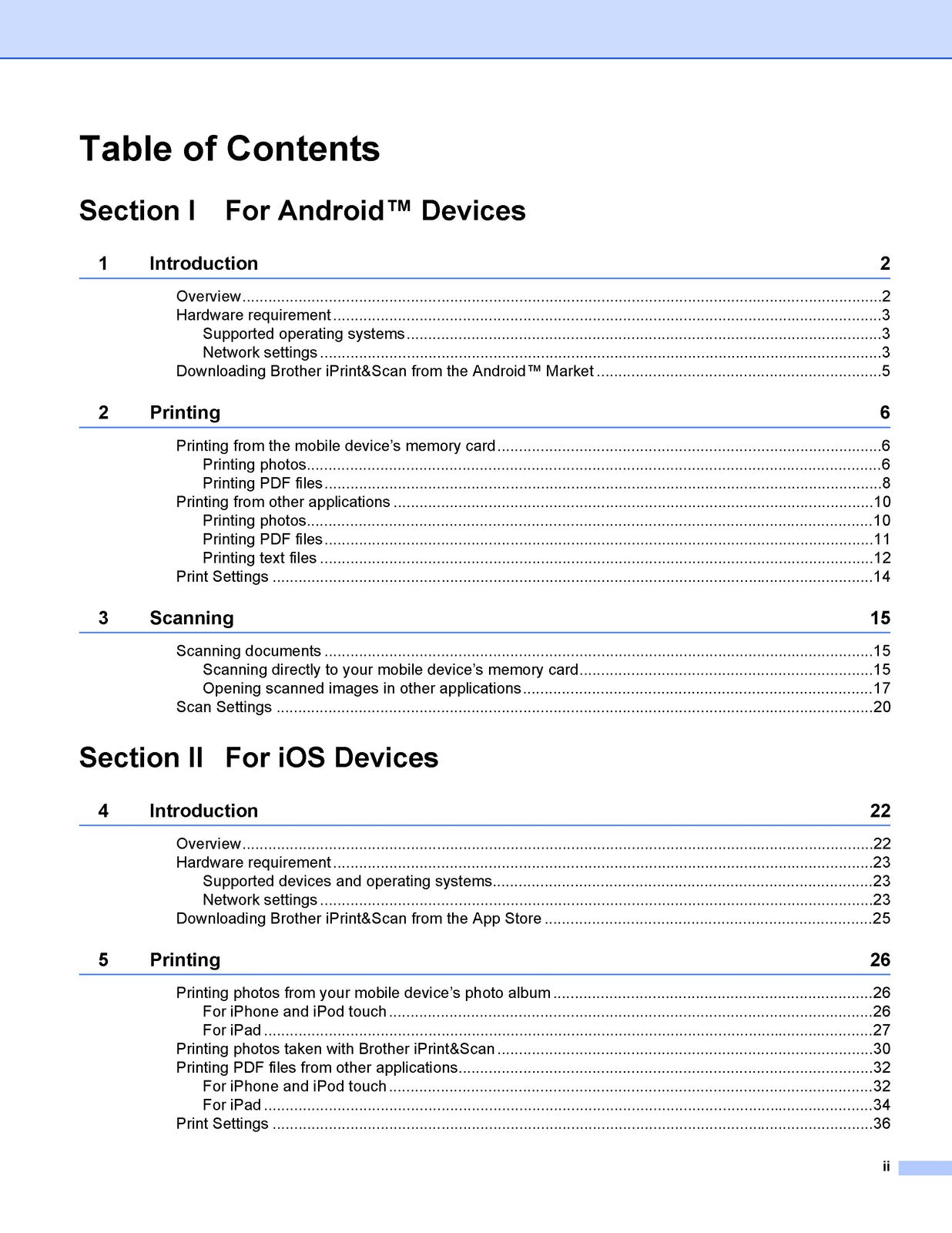 BROTHER iPrintScan Mobile Print Scan Guide Manual - WIRE BOUND - TOUGH COVERS