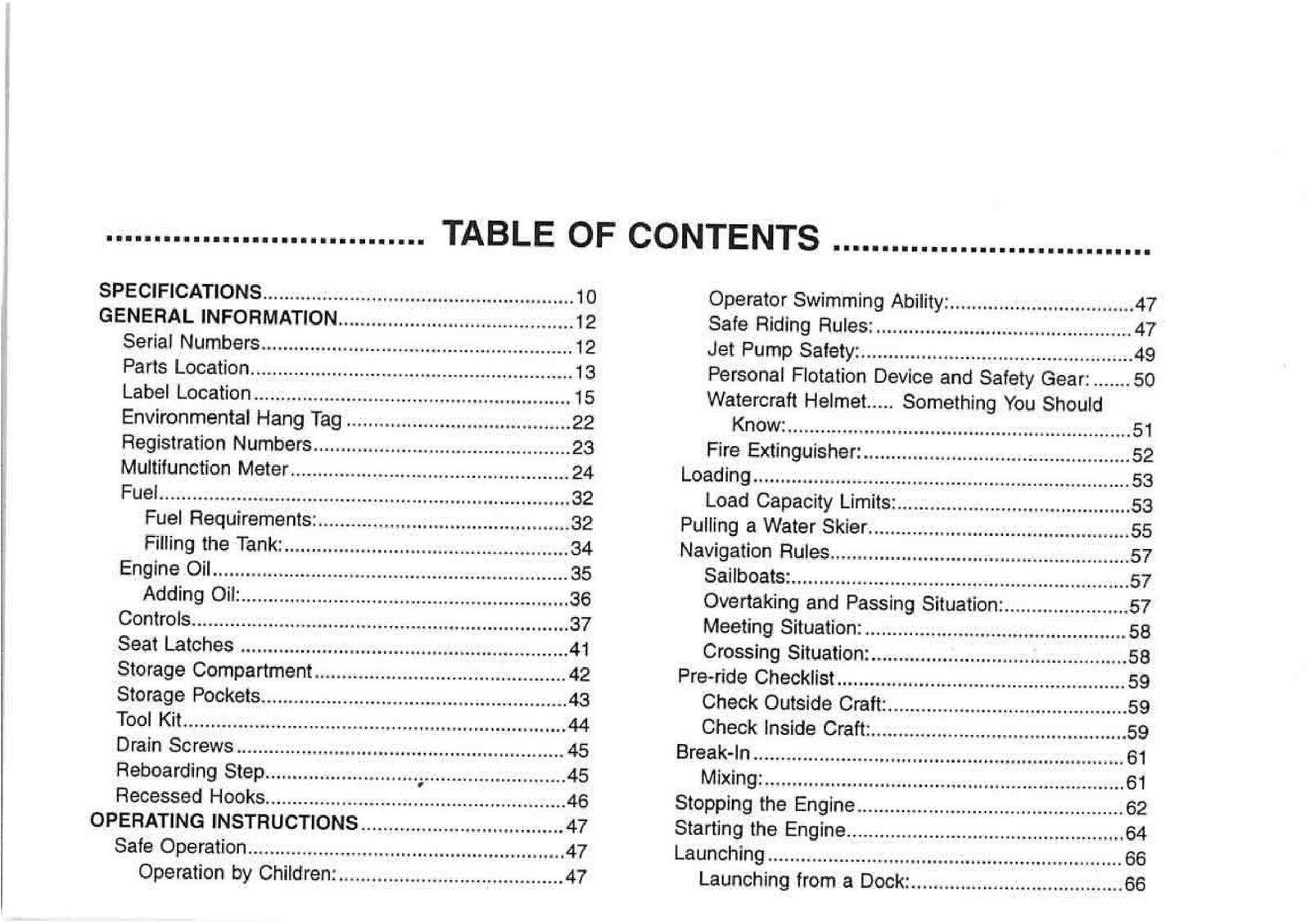 KAWASAKI Jet Ski 1100 STX DI Watercraft Owners Manual 2 - WIRE BOUND