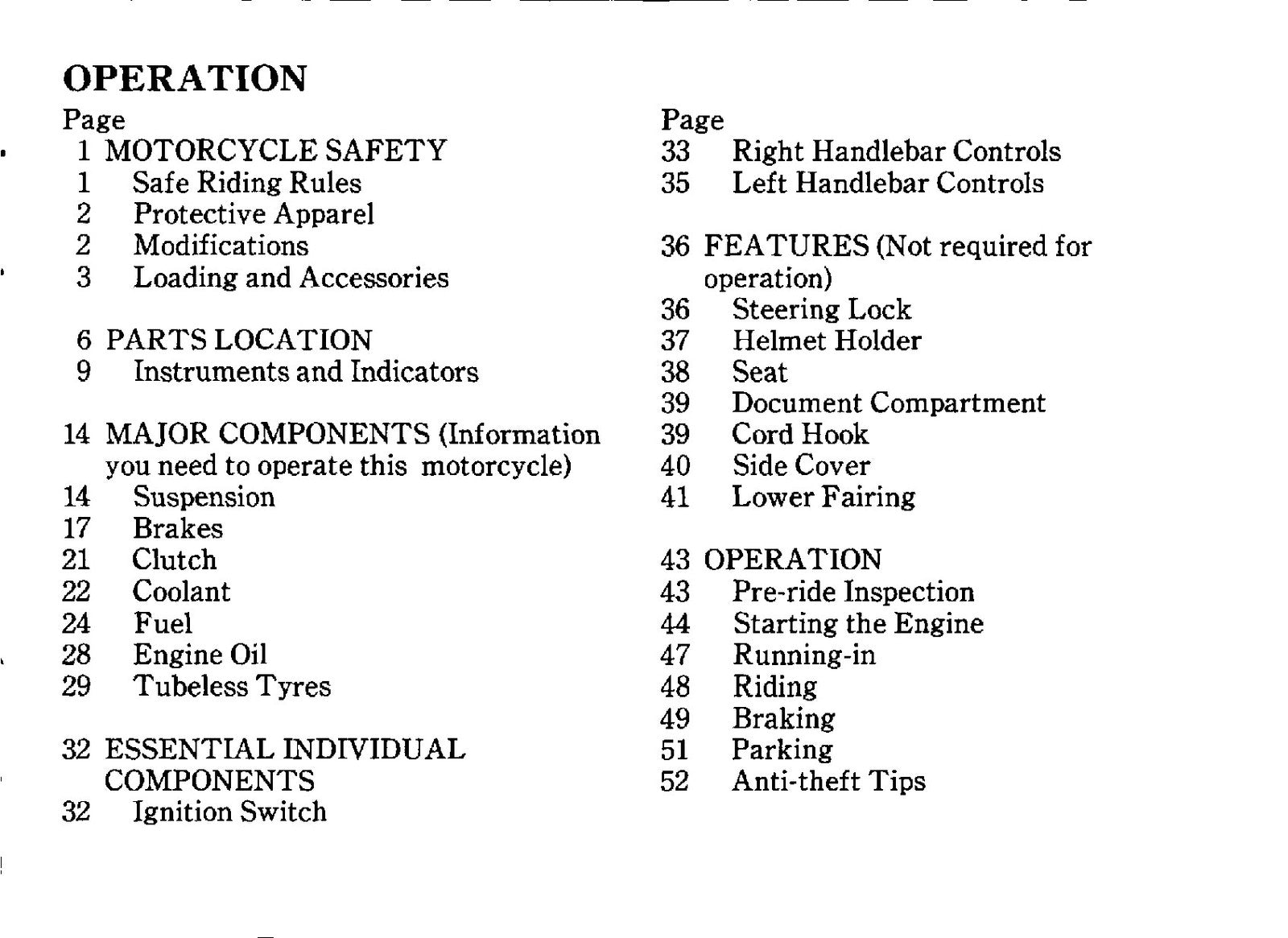 HONDA CBR1000F Dual Combined Brake System Owners Manual 1992, FOLDOUTS