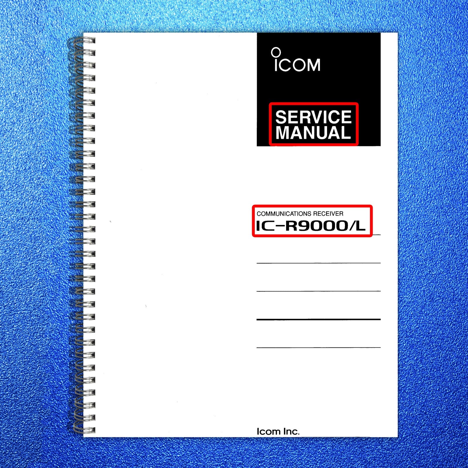 ICOM IC-R9000 IC-R9000L Service & Operators Manual BUNDLE - WIRE BOUND - COVERS
