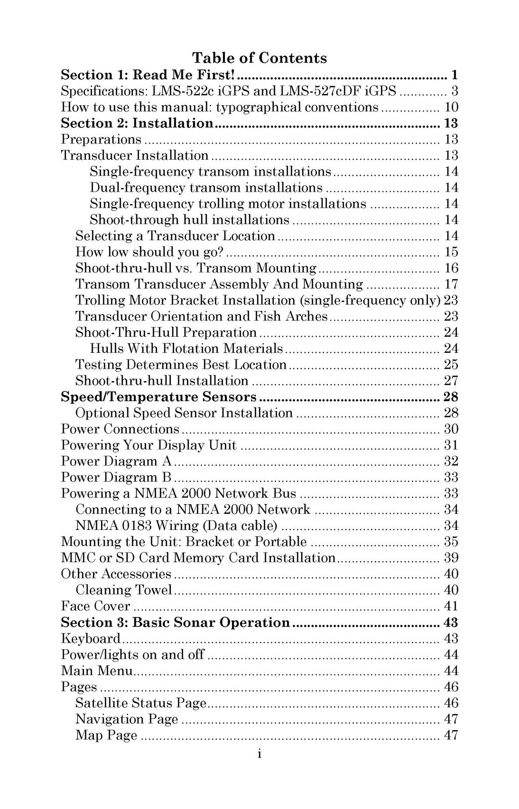 LOWRANCE LMS-522c LMS-527cDF iGPS Installation And Operation Manual 2006 - BOUND