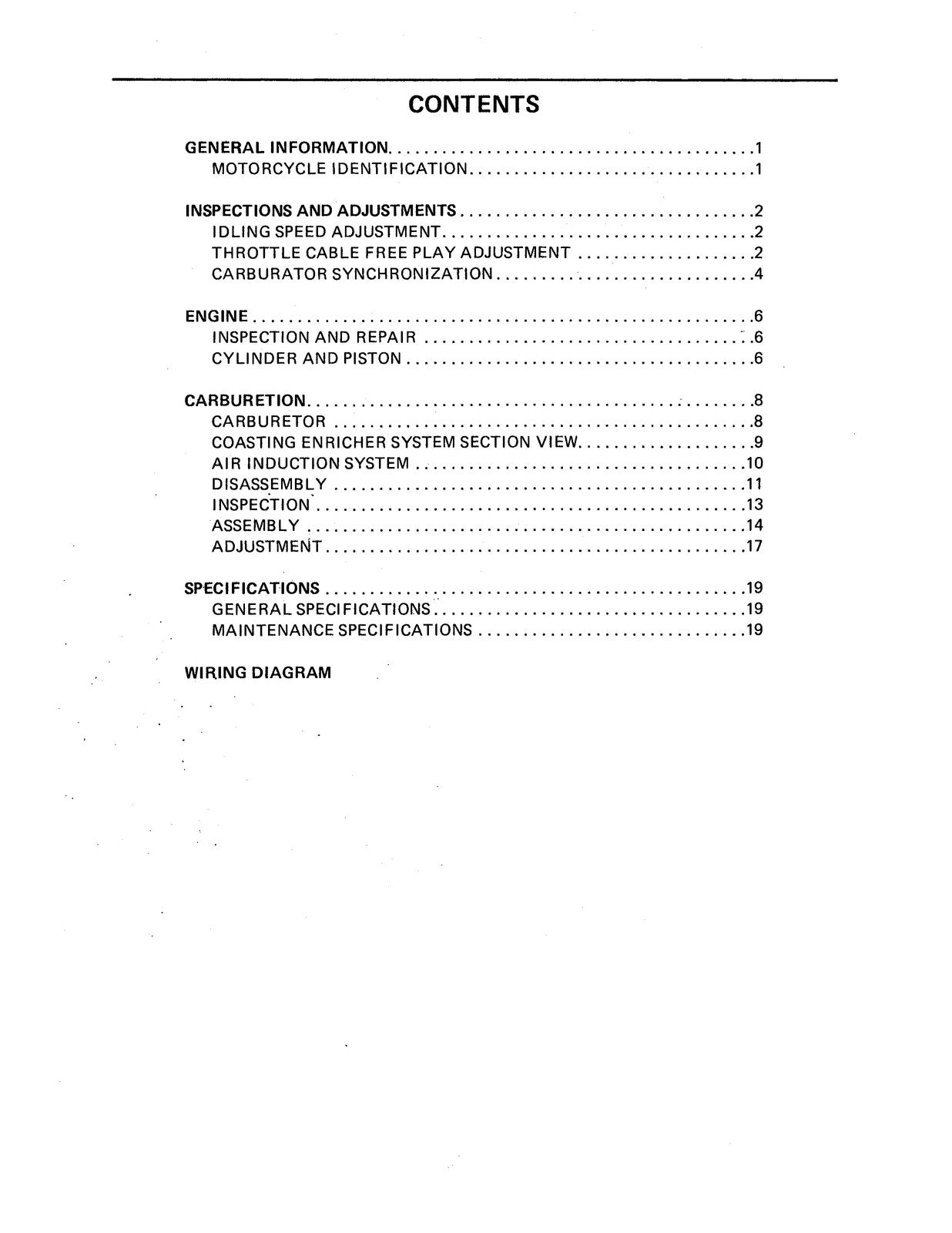 YAMAHA XV700 XV750 XV1000 XV1100 Motorcycle Service Manual 1985-1999 - BOUND