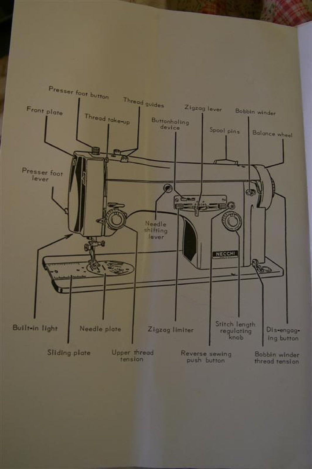 NECCHI 523 Sewing Machine Instructions For Use And Maintenance Manual - BOUND