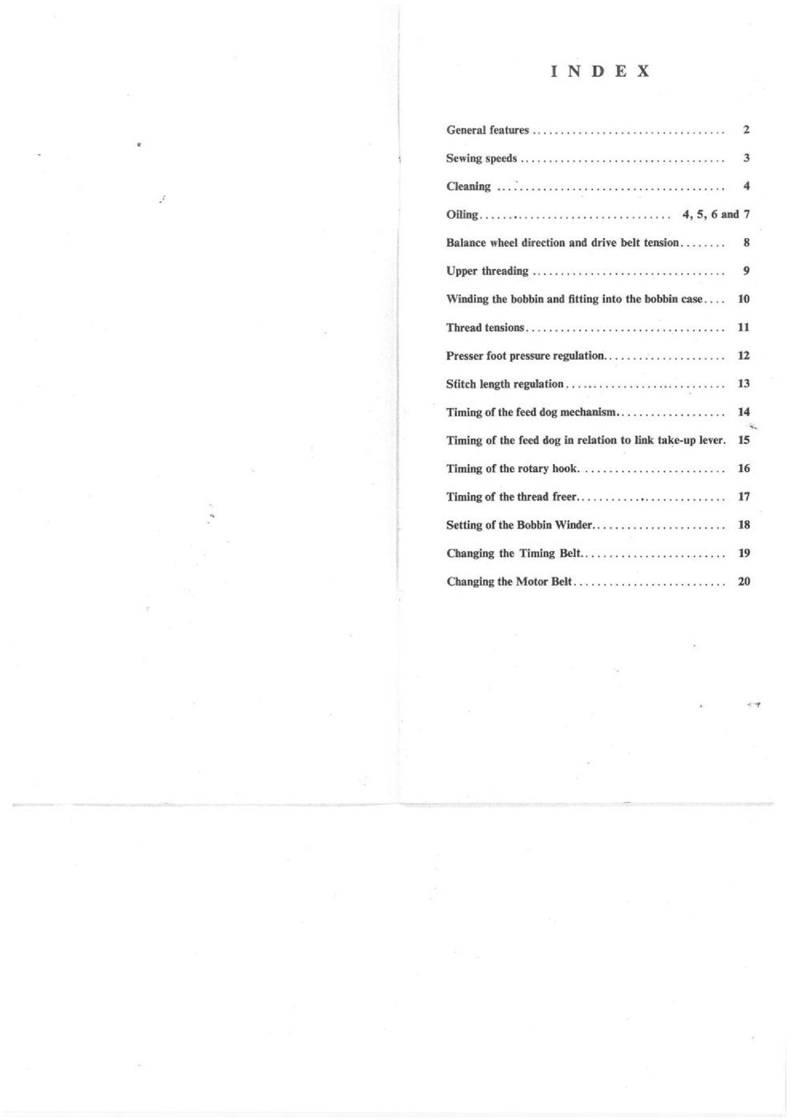 ALFA 206 Sewing Machine Instruction And Timing Manual - WIRE BOUND - COVERS