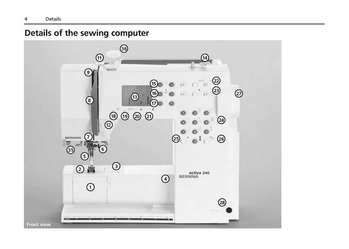 BERNINA Activa 220 230 240 Sewing Machine Instruction Manual - WIRE BOUND