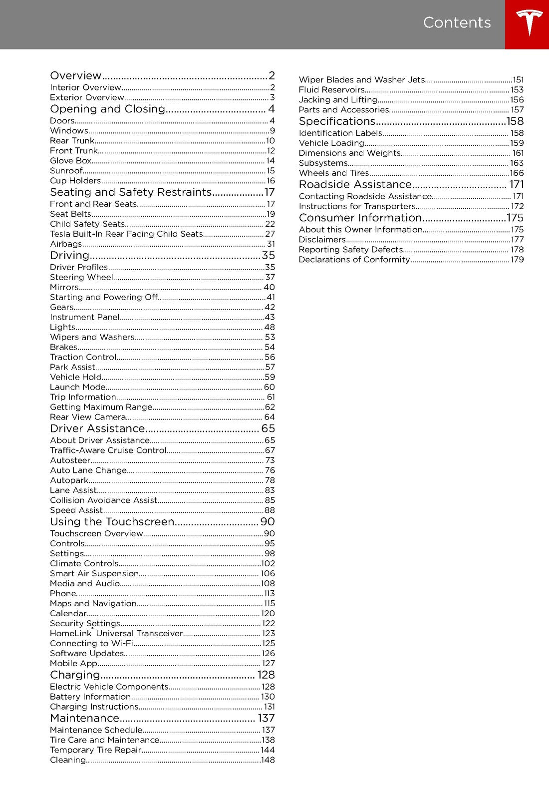 TESLA Model S Owners Manual 2017 - STEEL WIRE BOUND - PROTECTIVE COVERS