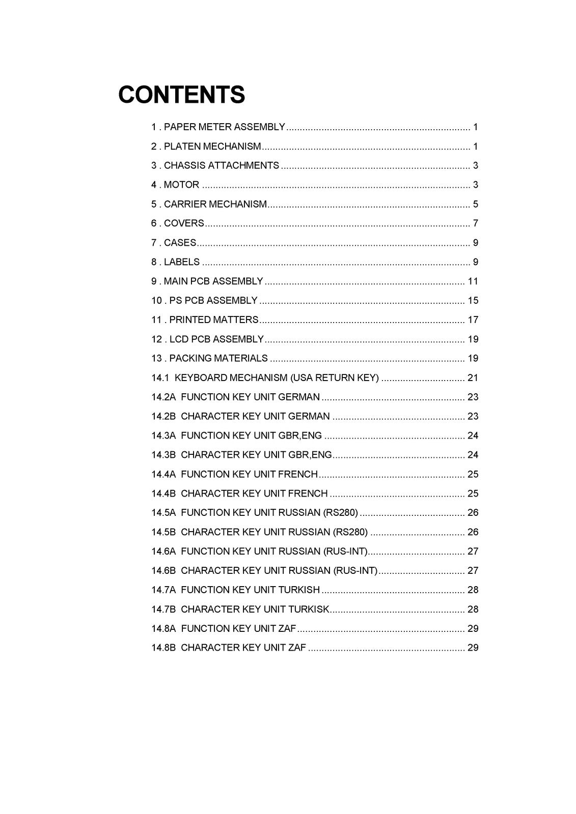 BROTHER AX-430 GX-300 DW-430 RS-280 ET9816 Parts Reference List Manual - BOUND
