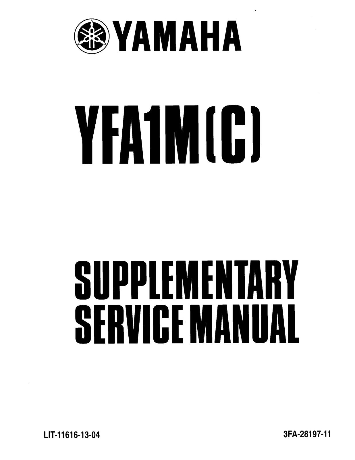 YAMAHA YFA1W YFA1M Supplementary Service Manual 1999 - BOUND - COVERS - FOLDOUTS