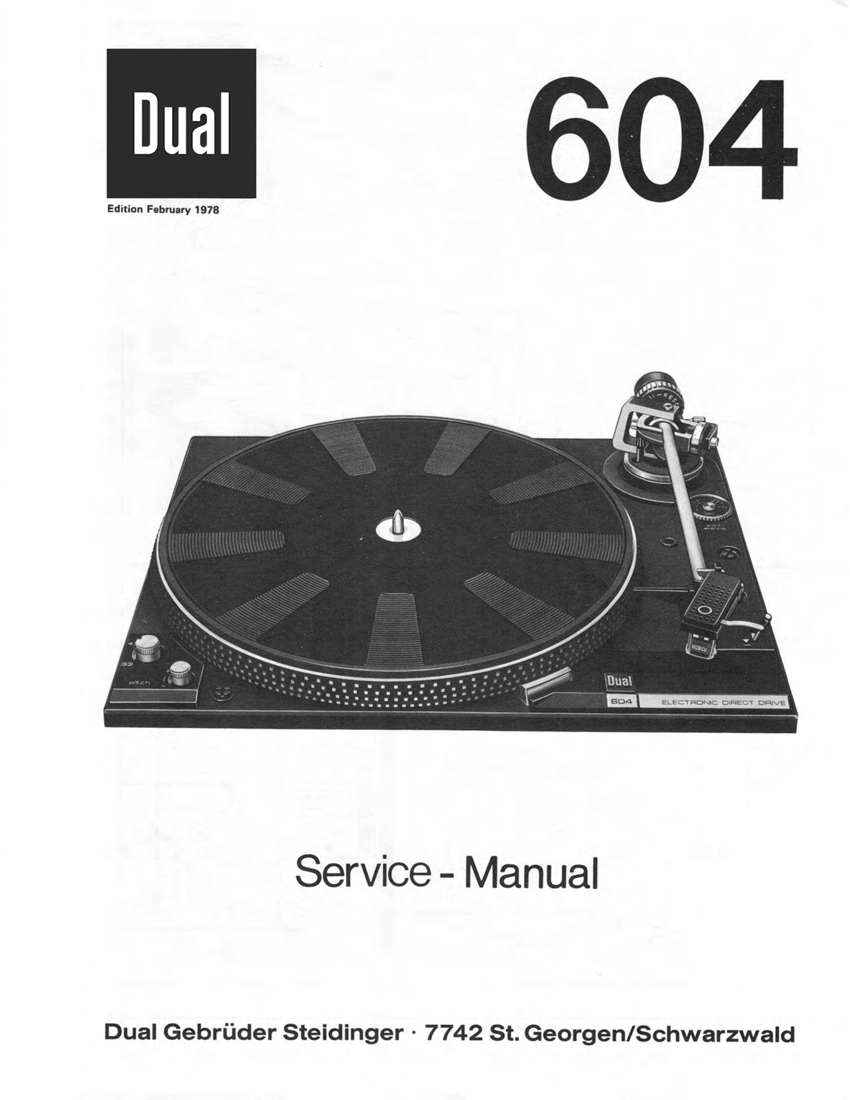 DUAL 604 Turntable Service Manual & User Manual BUNDLE, WIRE BOUND, TOUGH COVERS