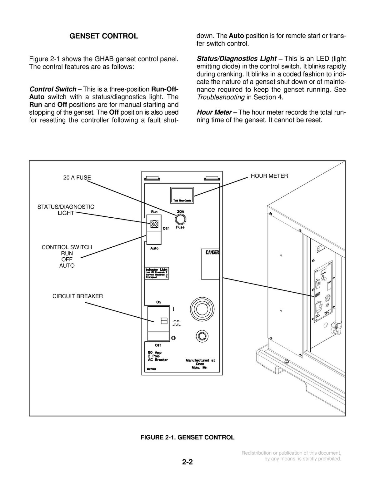 ONAN GHAB Genset Operators Manual 2002 - STEEL WIRE BOUND - PROTECTIVE COVERS