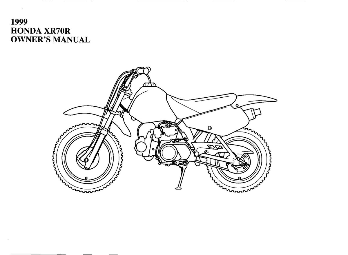 HONDA XR70R Owners Manual 1999 - STEEL WIRE BOUND - PROTECTIVE COVERS