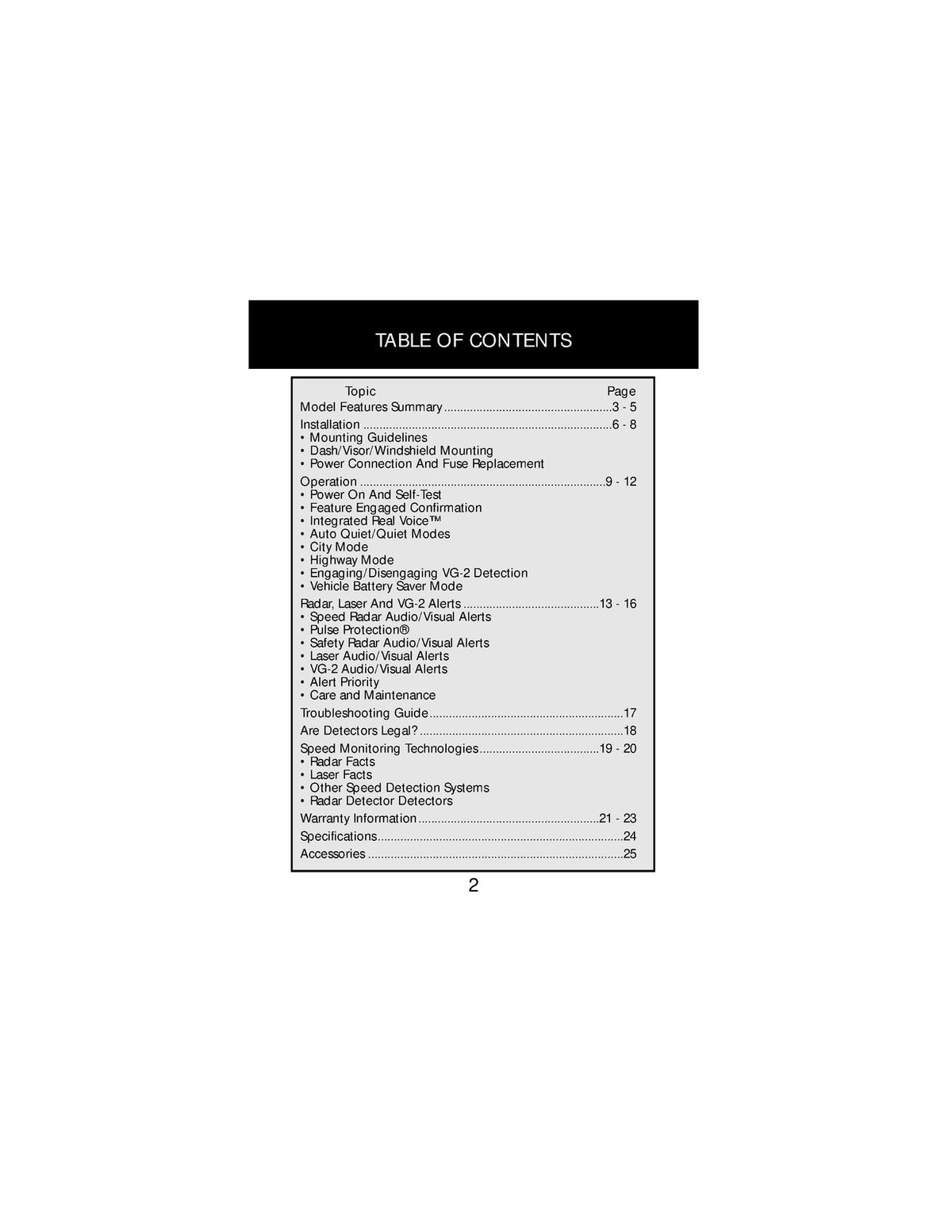 WHISTLER 1655 Laser Radar Detector Owners Manual - WIRE BOUND - TOUGH COVERS