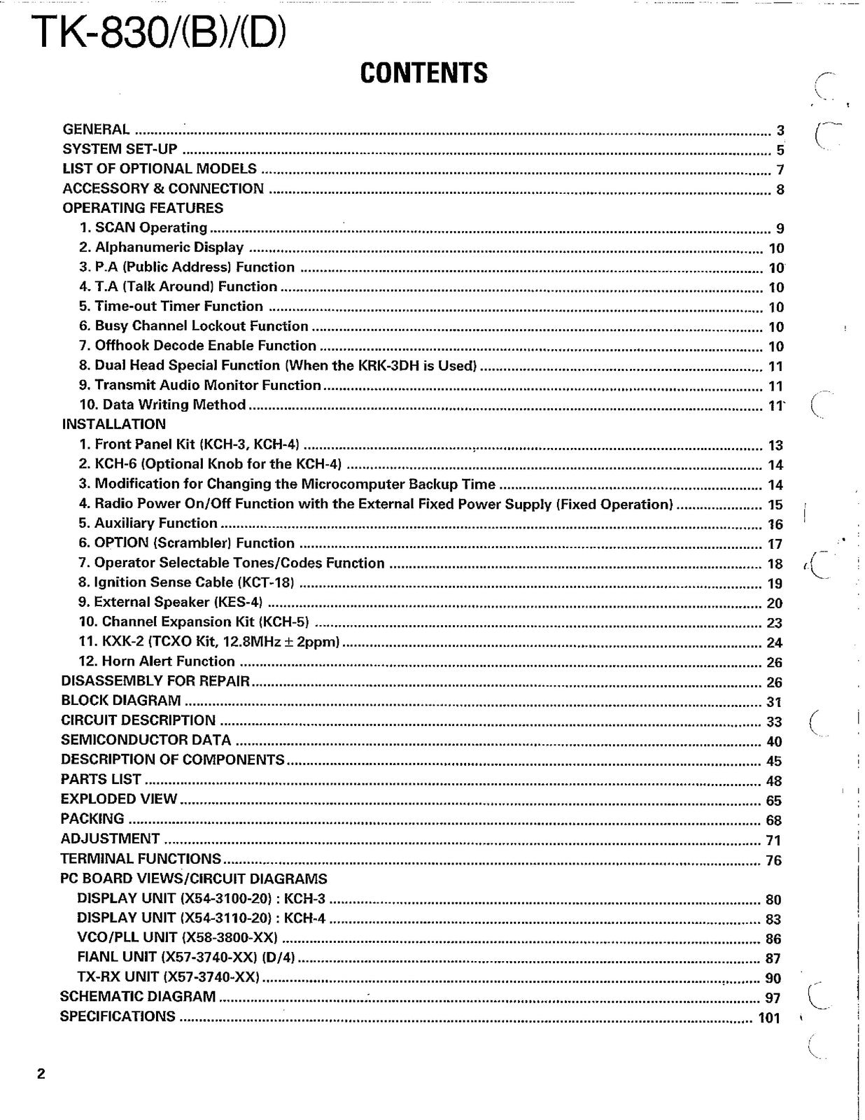 KENWOOD TK-830 UHF FM Transceiver Service Manual - BOUND - COVERS - XL FOLDOUTS
