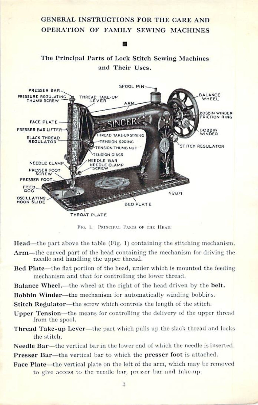 SINGER A Manual Of Family Sewing Machines And Their Attachments Manual - BOUND