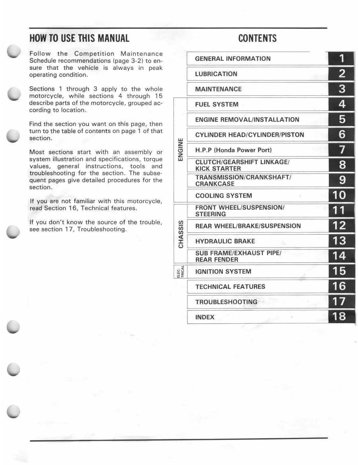 HONDA CR250R Motorcycle Service Manual 1986-1991 - WIRE BOUND - TOUGH COVERS