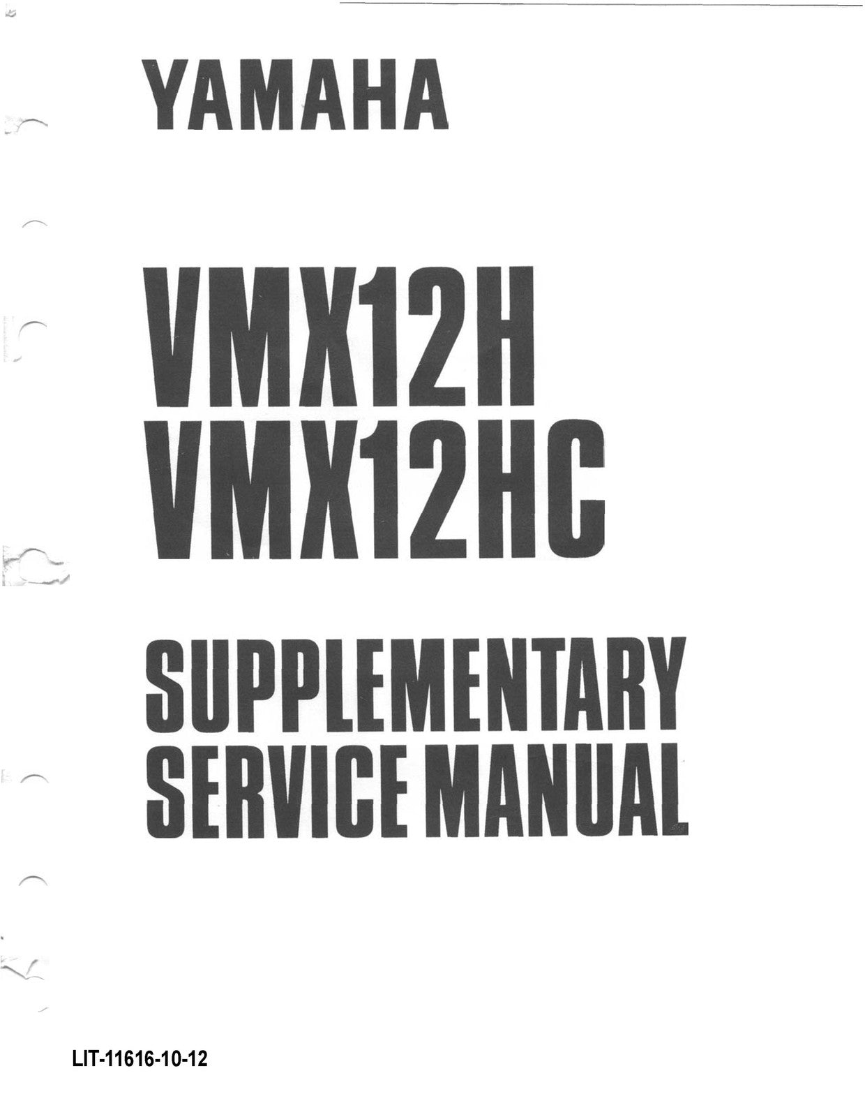 YAMAHA VMAX VMX12 Motorcycle Service Manual - STEEL WIRE BOUND - TOUGH COVERS