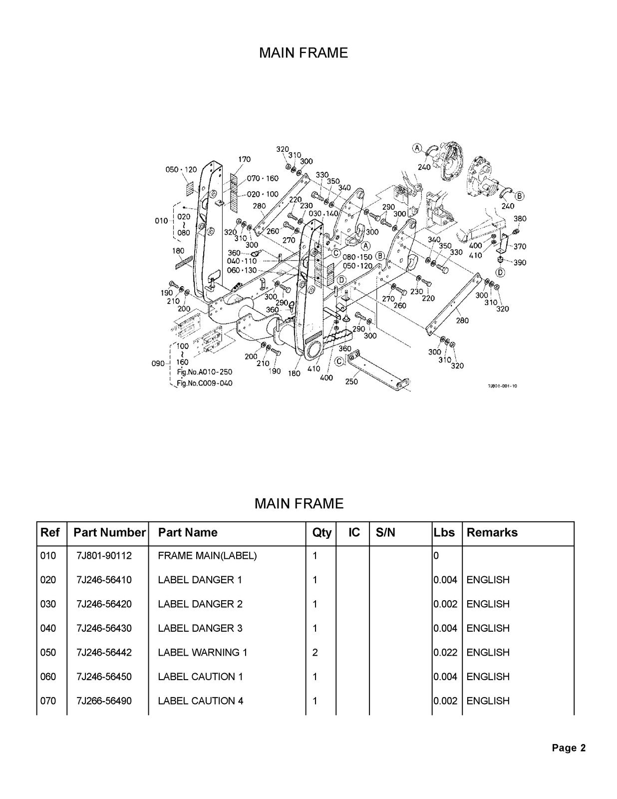 KUBOTA B26 TL500 Loader Illustrated Parts List Manual - WIRE BOUND - COVERS