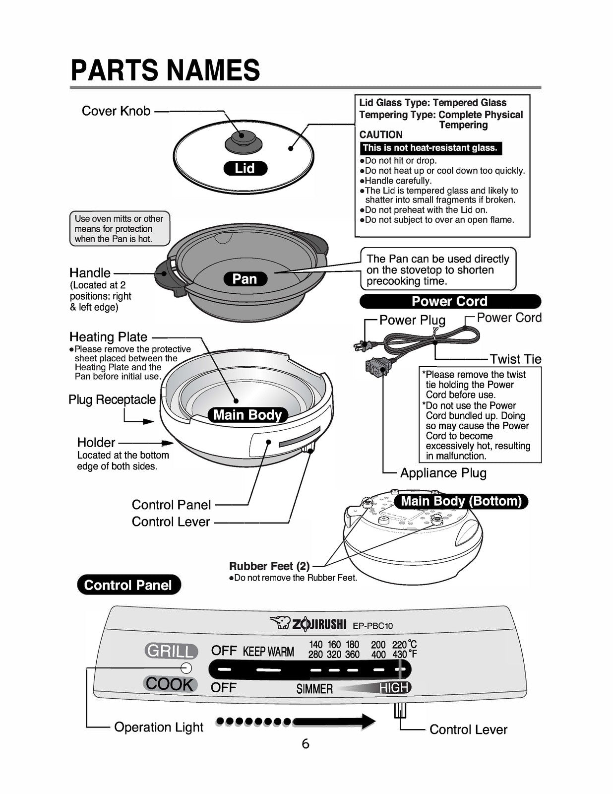 ZOJIRUSHI EP-PBC10 Gourmet dExpert Electric Operating Instructions Manual