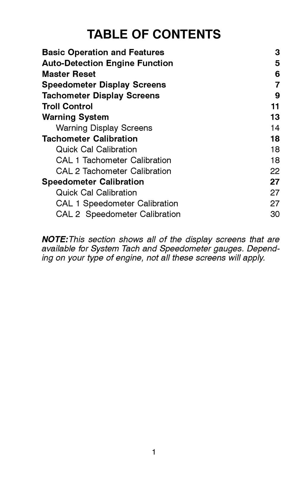 MERCURY SmartCraft Speedometer Tachometer Operation Manual 2004 - WIRE BOUND