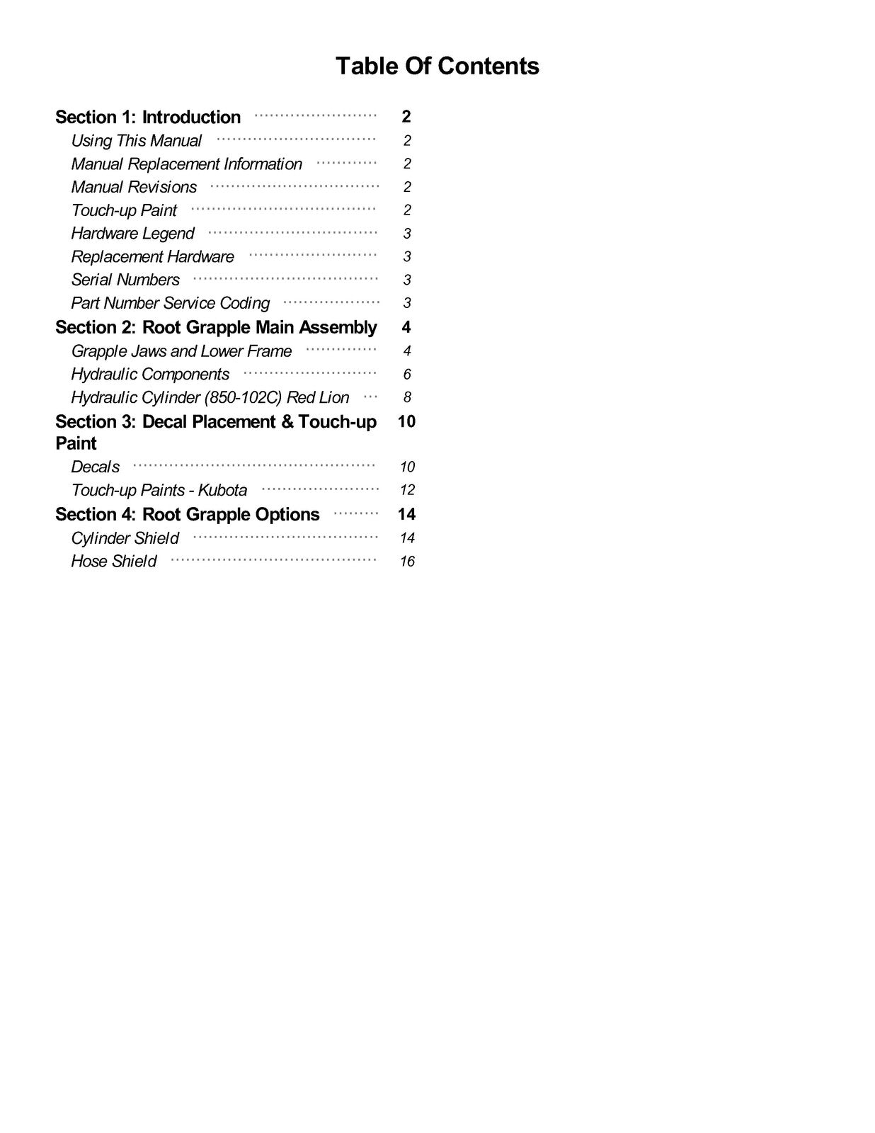 LAND PRIDE RG30 Series Root Grapples Parts Manual 2022 - WIRE BOUND - COVERS