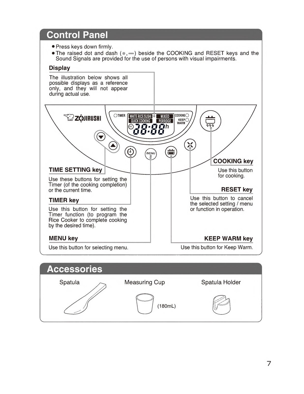 ZOJIRUSHI NS-DAC10 Fuzzy Rice Cooker Operating Instructions Manual - WIRE BOUND