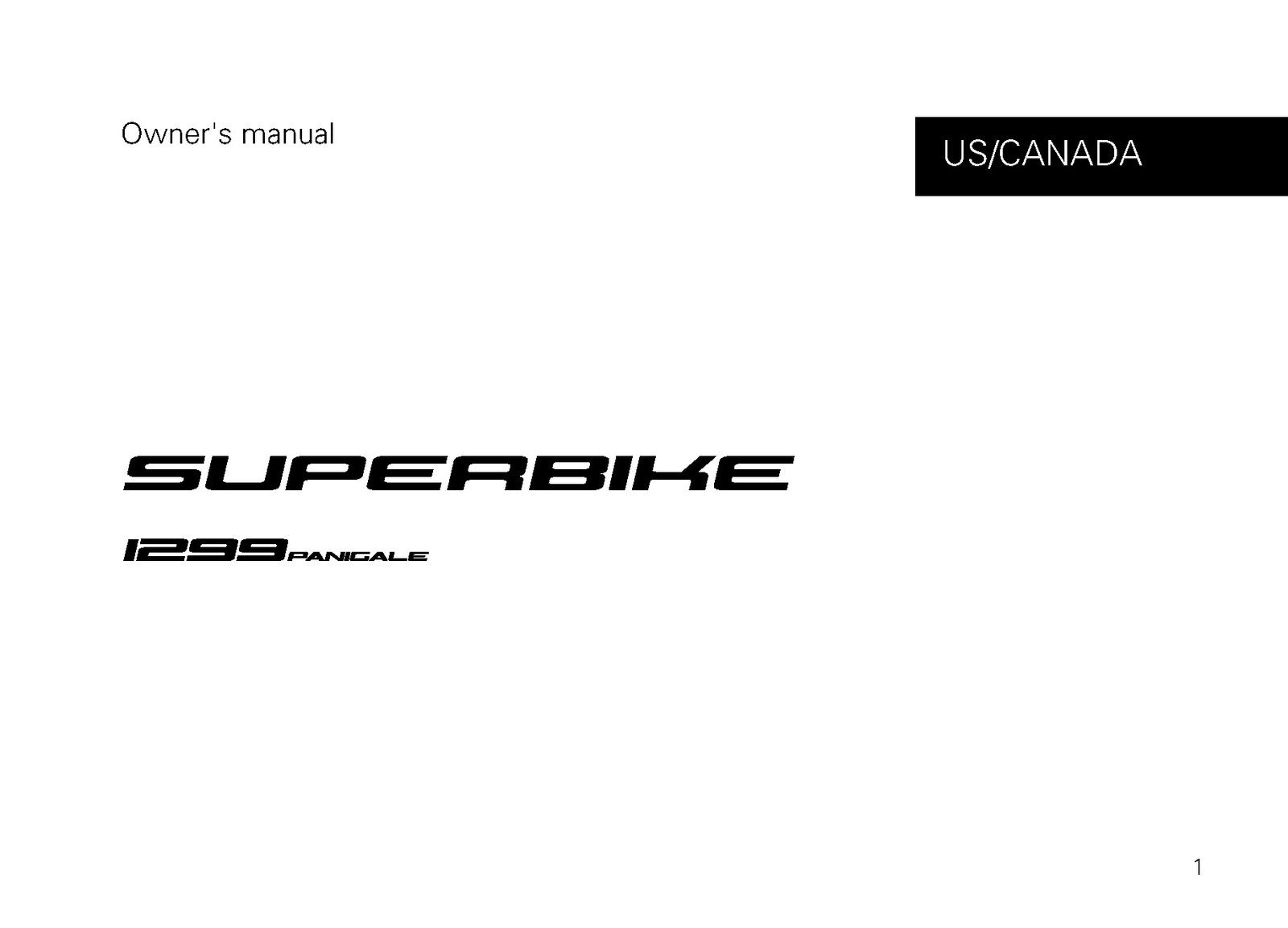 DUCATI 1299 Panigale Superbike Owners Manual - BOUND - COVERS - XL FOLDOUT PAGES