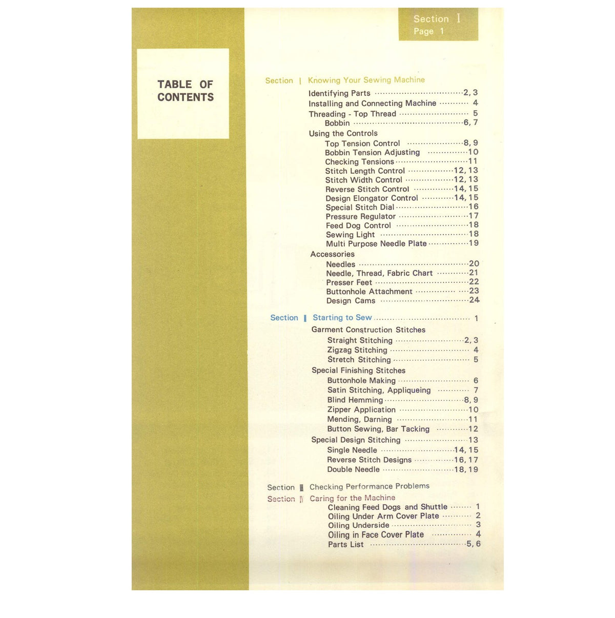 KENMORE 159-1601 Zig-Zag Sewing Machine Instructions Manual, FOLDOUTS