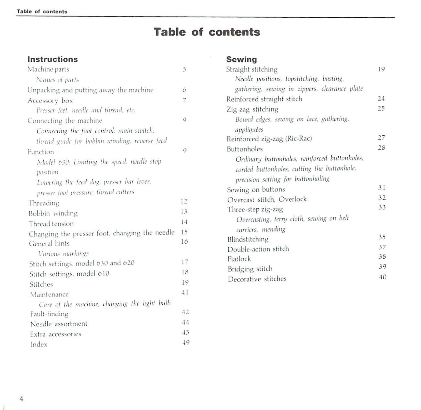 HUSQVARNA 630 620 610 Sewing Machine Operating Manual - WIRE BOUND - COVERS