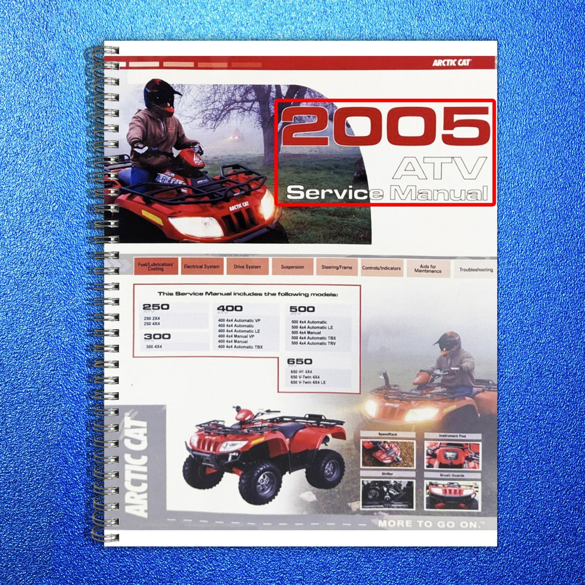 ARCTIC CAT 400 4X4 Prairie 360 4x4 Service/Operators Manual BUNDLE - WIRE BOUND