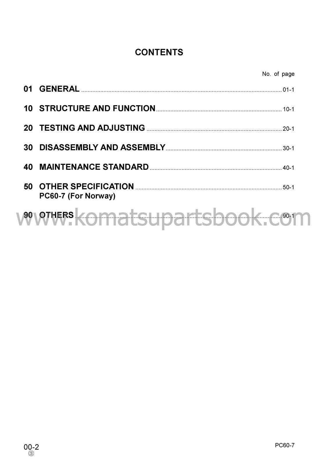 KOMATSU PC60-7 PC607-B SN DBK0001 UP SHOP MANUAL - BOUND - COVERS - XL FOLDOUTS