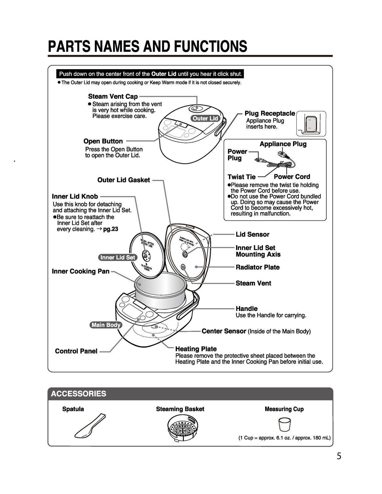 ZOJIRUSHI NL-AAC18 Rice Cooker User Manual - STEEL WIRE BOUND - TOUGH COVERS