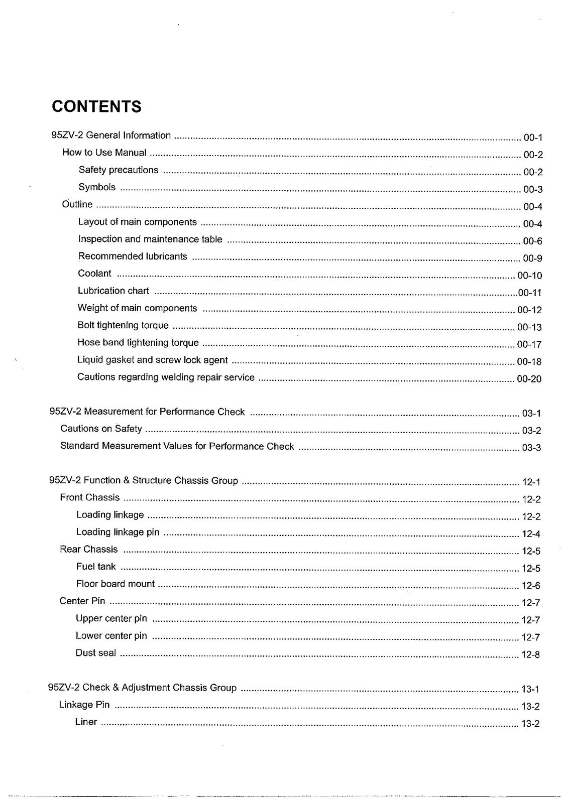 KAWASAKI 95ZV-2 Wheel Loader Shop Manual - BOUND - COVERS - XL FOLDOUT PAGES