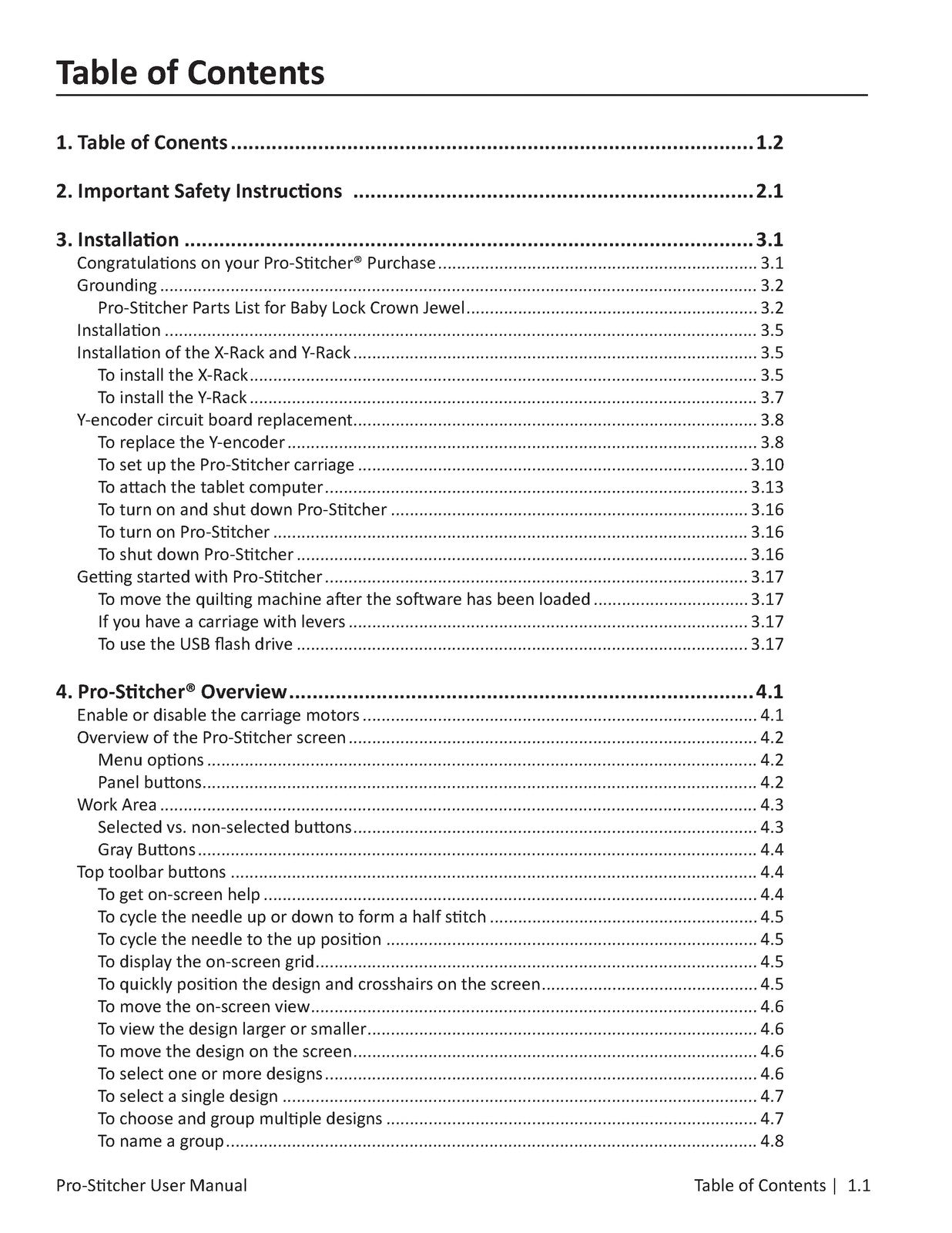 HANDI QUILTER Pro-Stitcher Baby Lock Crown Jewel User Manual - WIRE BOUND