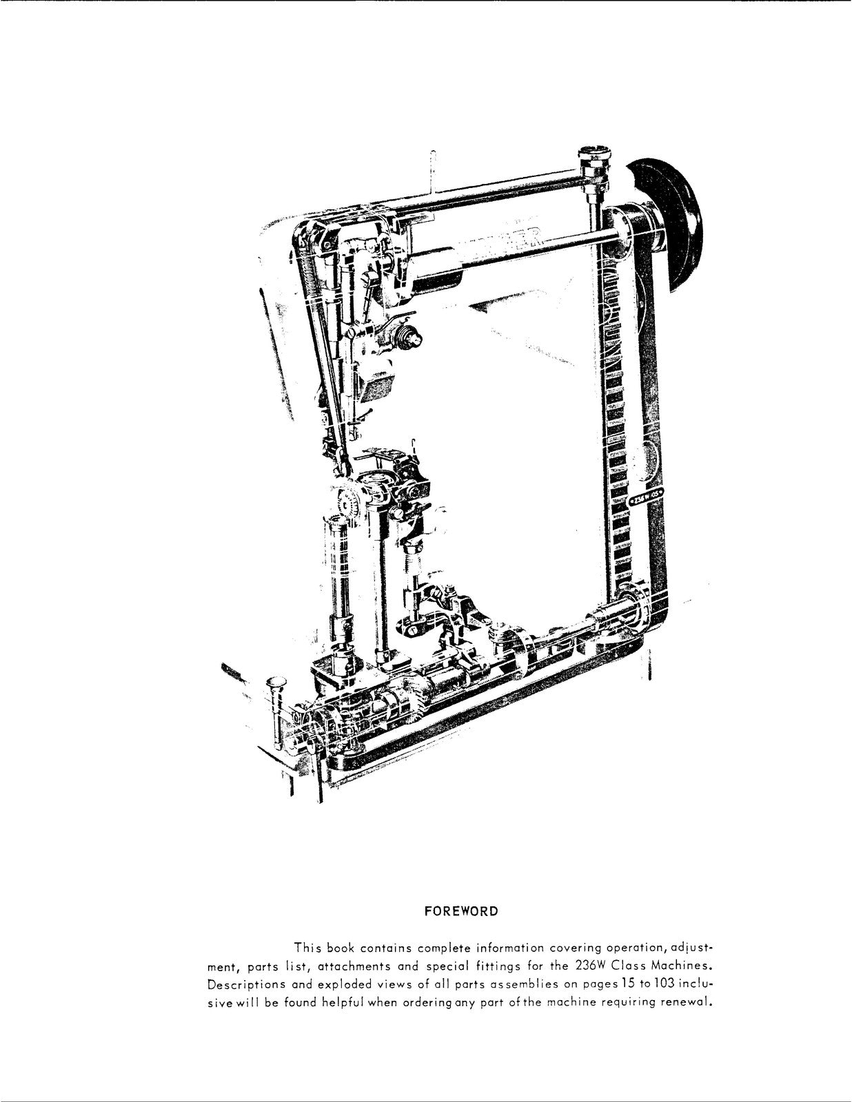 SINGER 236W Sewing Machine Service And Parts Manual 1959 - WIRE BOUND - COVERS