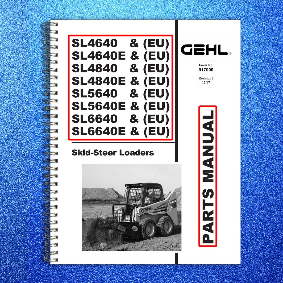 GEHL SL4640 4840 5640 SL6640 SL6640E Parts & Service Manual BUNDLE - WIRE BOUND
