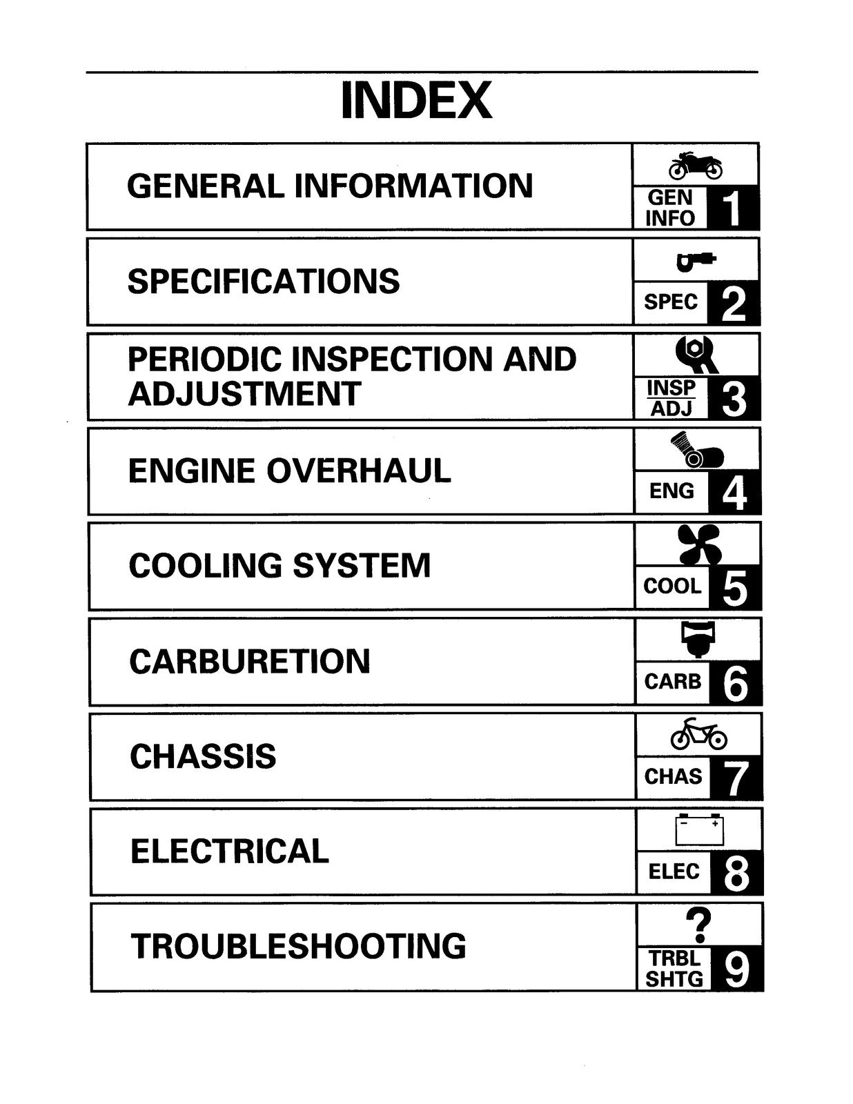 YAMAHA YZF600RJ Thundercat Motorcycle Service Manual 1996-2003, FOLDOUTS