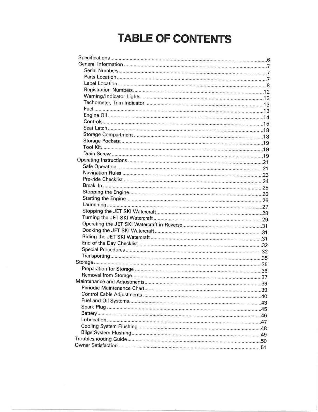 KAWASAKI JET SKI STS Owners Manual - STEEL WIRE BOUND - PROTECTIVE COVERS