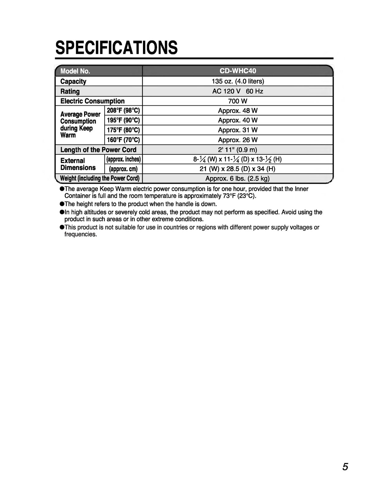 ZOJIRUSHI CD-WHC40 Micom Water Boiler  Operating Instructions Manual - BOUND