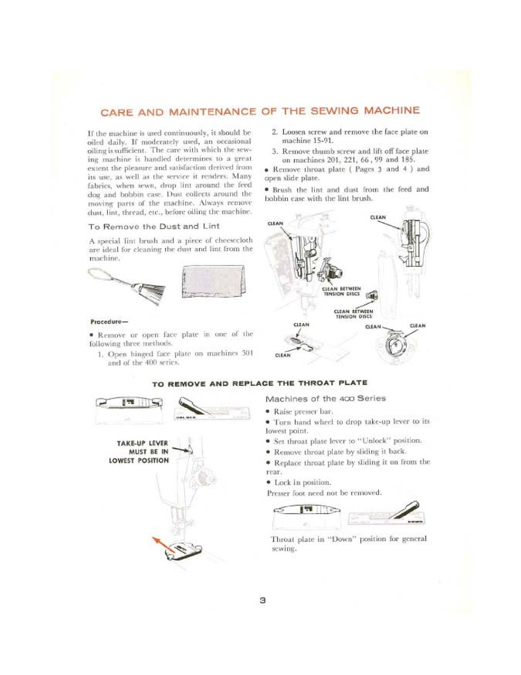 SINGER Students Manual Care  Regulate Your Sewing Machine - WIRE BOUND