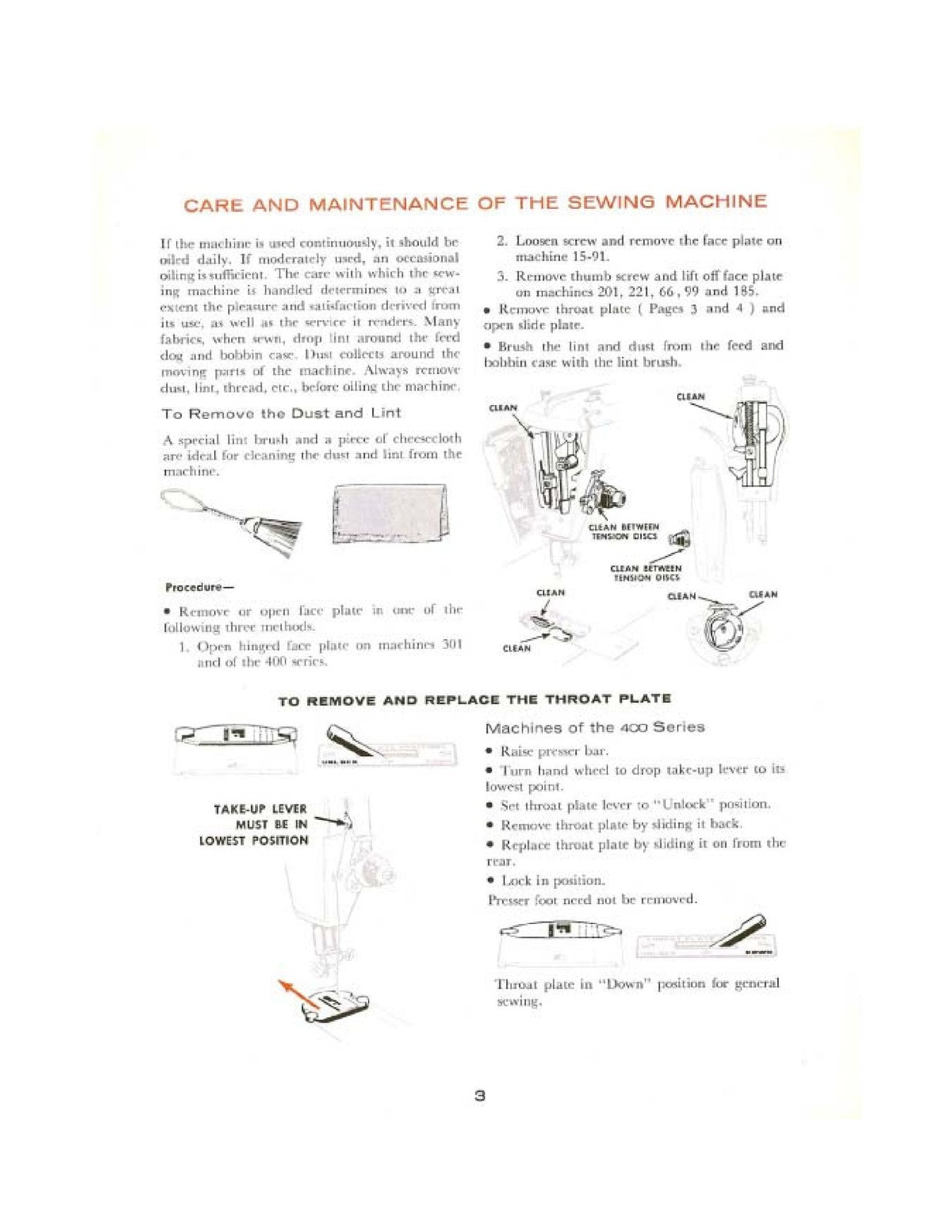 SINGER Students Manual Care  Regulate Your Sewing Machine - WIRE BOUND