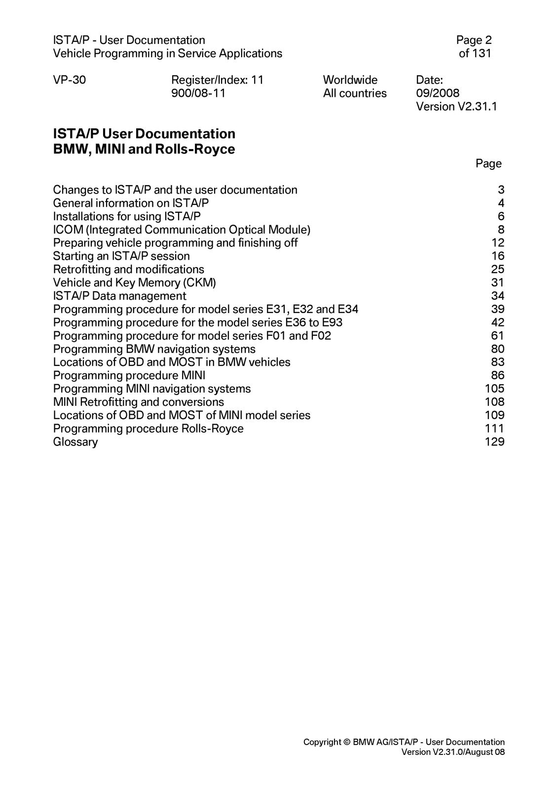 BMW ISTAP Programming System User Documentation Manual 2008 - WIRE BOUND