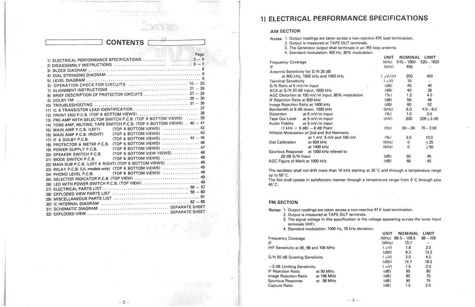 REALISTIC STA-2100D AM FM Stereo Receiver Service Manual - WIRE BOUND - COVERS