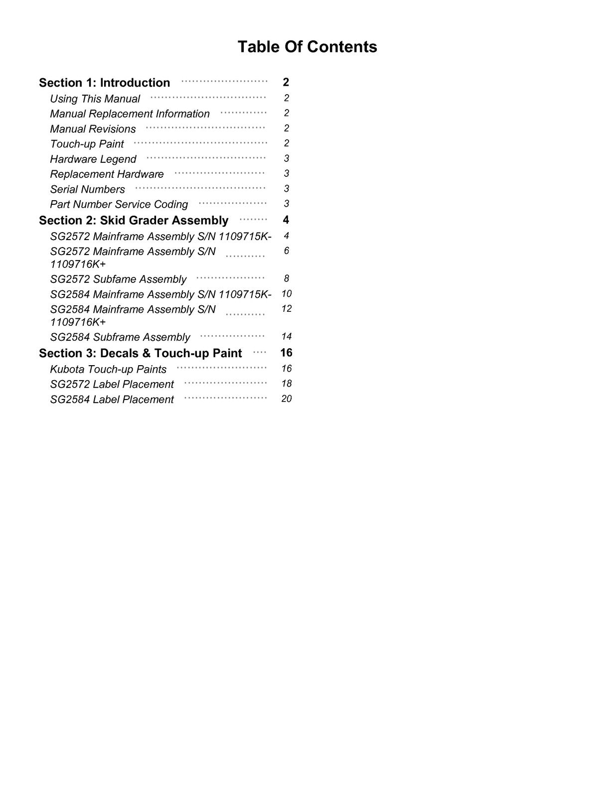 LAND PRIDE SG25 Series Skid Graders Parts Manual 2025 - WIRE BOUND - COVERS