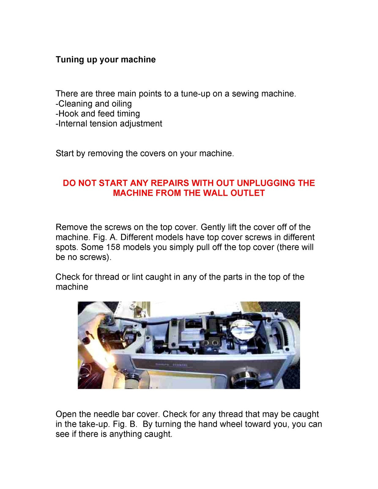 KENMORE 158 Series Sewing Machine Tune-Up Guide Manual - WIRE BOUND - COVERS