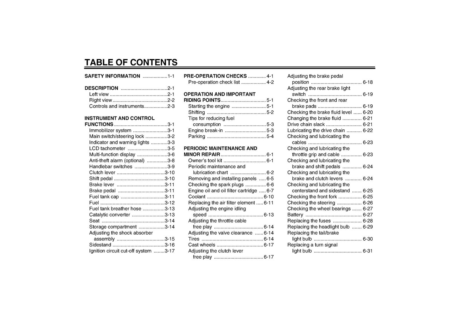 YAMAHA FZ6-S Owners Manual 2003 - STEEL WIRE BOUND - PROTECTIVE COVERS