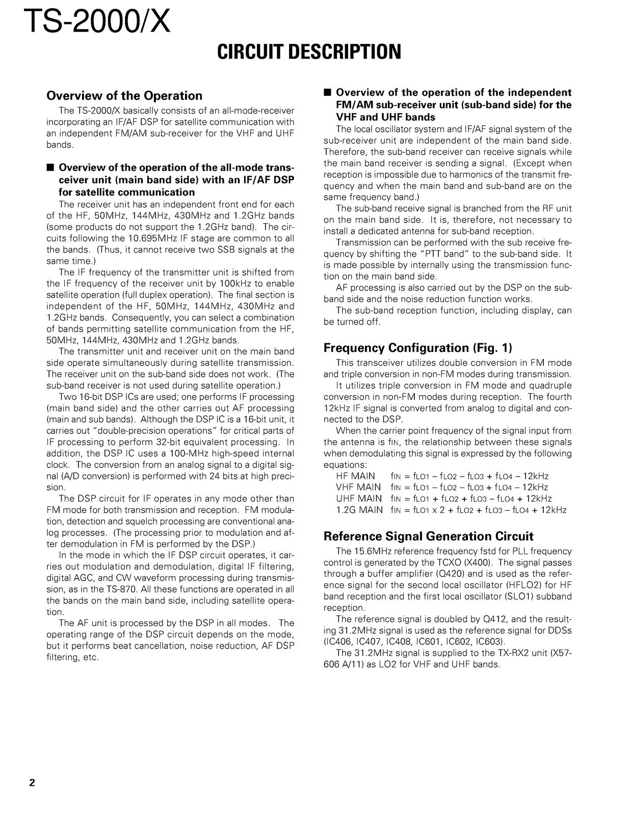 KENWOOD TS-2000 TS-2000X Transceiver Service Manual 2000, FOLDOUTS