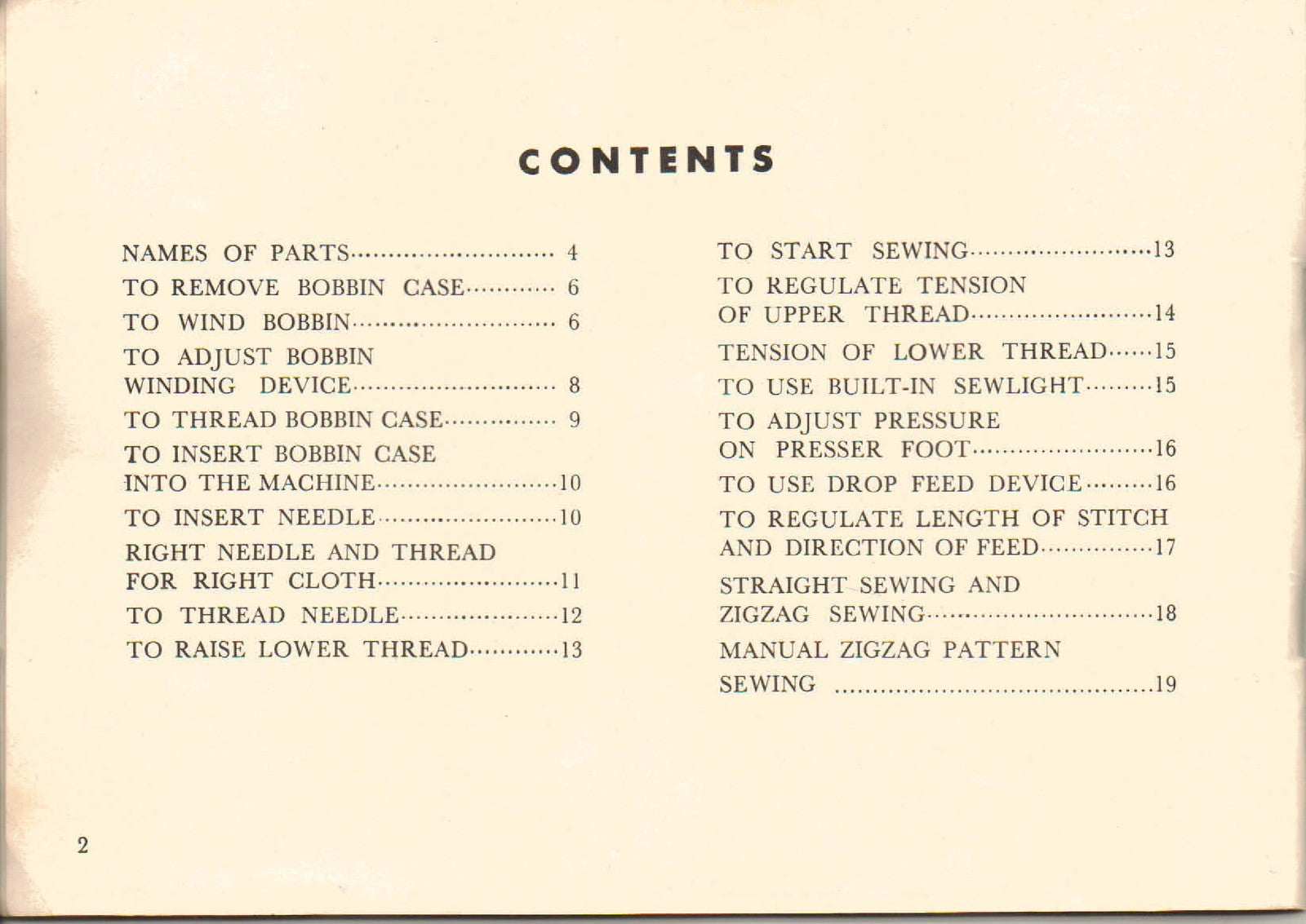 WINFIELD FW161 Sewing Machine Instruction Manual - WIRE BOUND - TOUGH COVERS