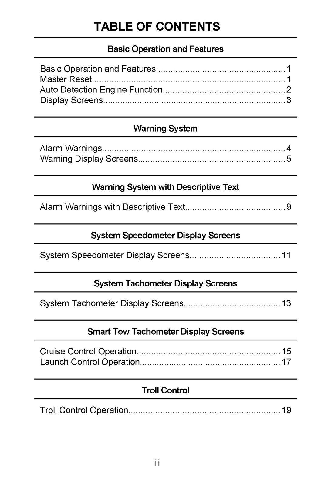 MERCURY SC1000 System Tach Speedometer Smart Tow Operating Manual 2006 - BOUND