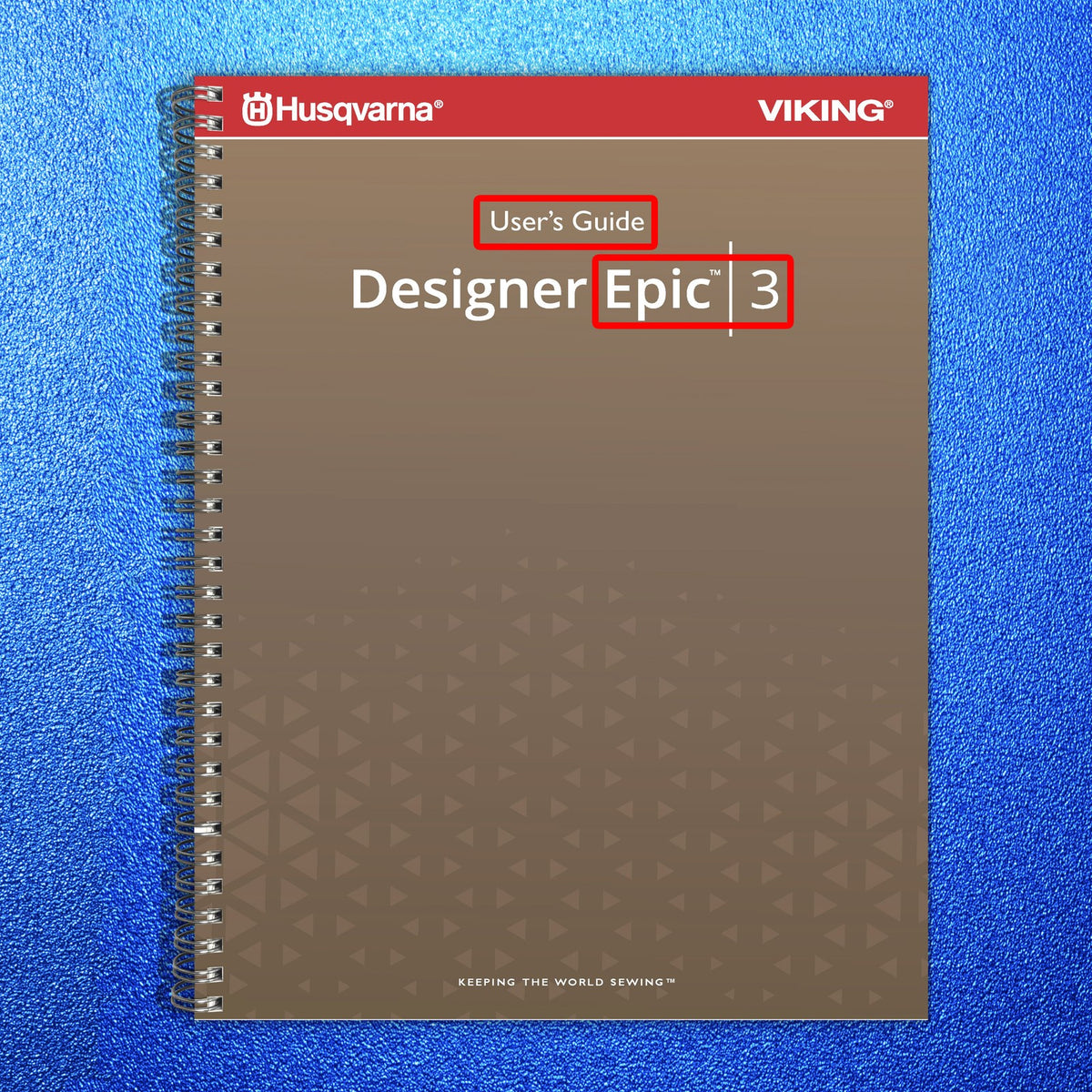 HUSQVARNA DESIGNER EPIC 3 Operators Manual & Sampler Book BUNDLE - WIRE BOUND