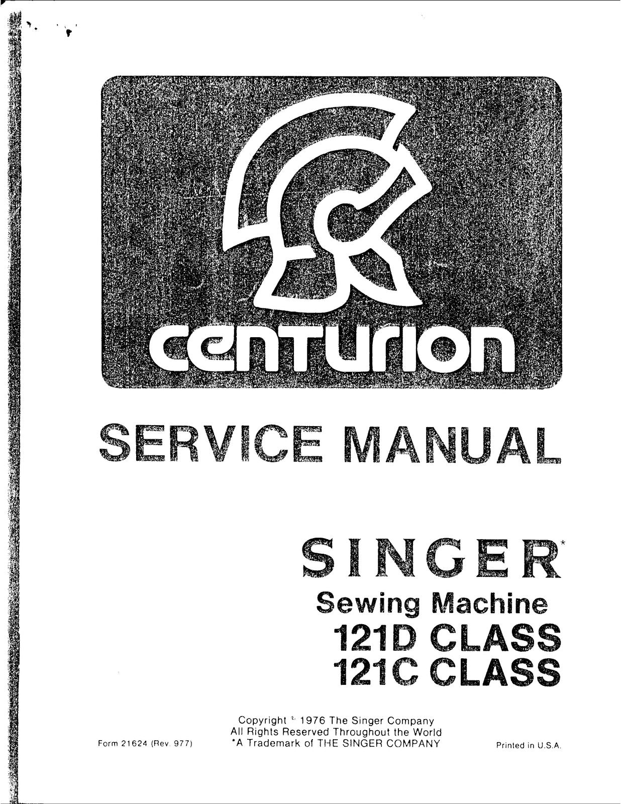 SINGER 121D 121C Sewing Machine Service Manual - STEEL WIRE BOUND - TOUGH COVERS